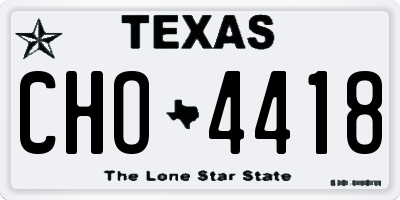 TX license plate CHO4418
