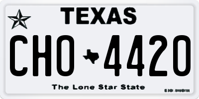 TX license plate CHO4420