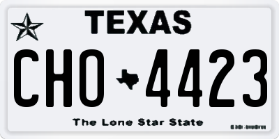 TX license plate CHO4423
