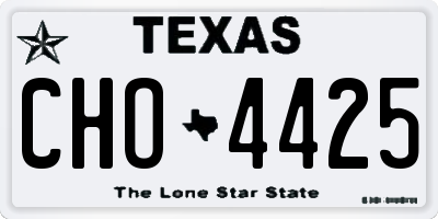 TX license plate CHO4425