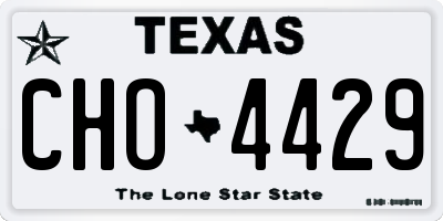 TX license plate CHO4429