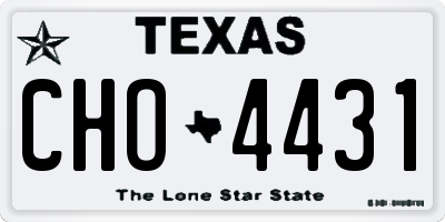 TX license plate CHO4431