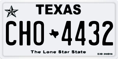 TX license plate CHO4432