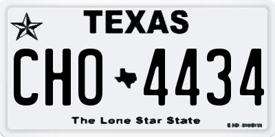 TX license plate CHO4434