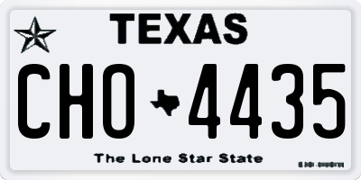 TX license plate CHO4435