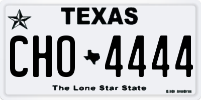 TX license plate CHO4444