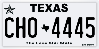 TX license plate CHO4445