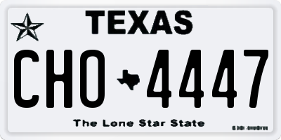 TX license plate CHO4447
