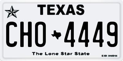 TX license plate CHO4449