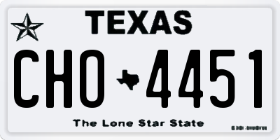 TX license plate CHO4451