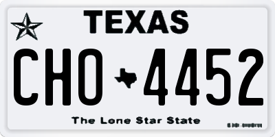 TX license plate CHO4452