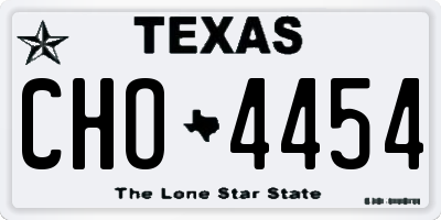 TX license plate CHO4454