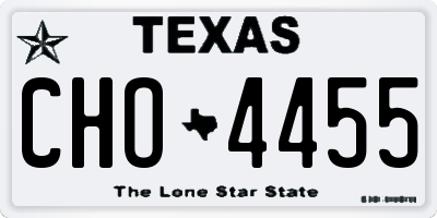 TX license plate CHO4455