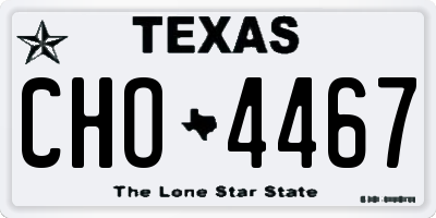 TX license plate CHO4467
