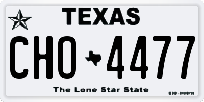 TX license plate CHO4477