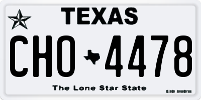 TX license plate CHO4478