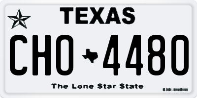 TX license plate CHO4480