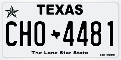 TX license plate CHO4481