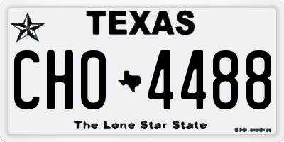 TX license plate CHO4488