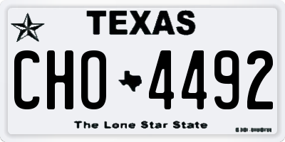 TX license plate CHO4492