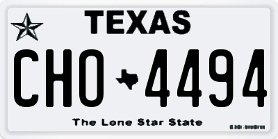 TX license plate CHO4494
