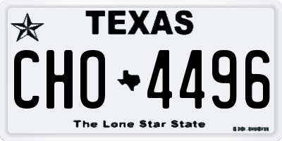 TX license plate CHO4496