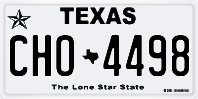 TX license plate CHO4498