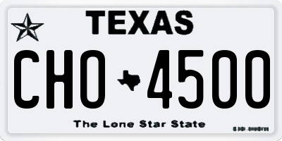 TX license plate CHO4500