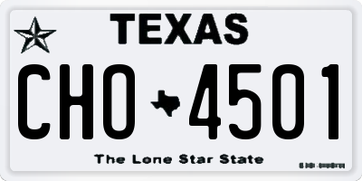 TX license plate CHO4501
