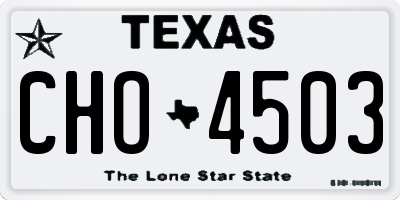 TX license plate CHO4503
