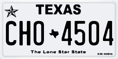TX license plate CHO4504