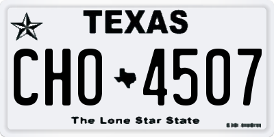 TX license plate CHO4507