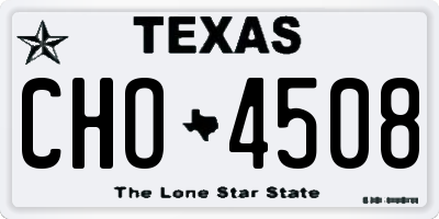 TX license plate CHO4508