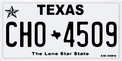 TX license plate CHO4509