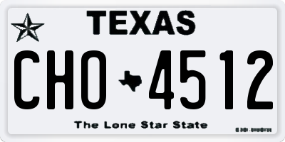 TX license plate CHO4512