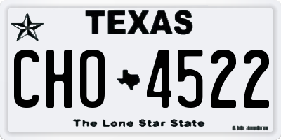 TX license plate CHO4522