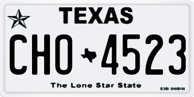 TX license plate CHO4523
