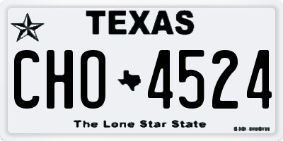 TX license plate CHO4524