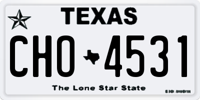TX license plate CHO4531