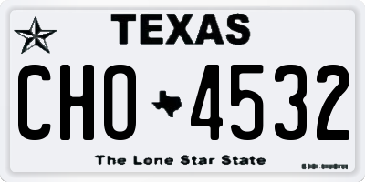 TX license plate CHO4532