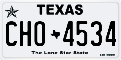 TX license plate CHO4534