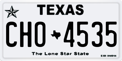 TX license plate CHO4535