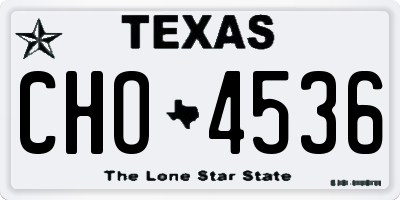 TX license plate CHO4536