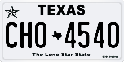 TX license plate CHO4540