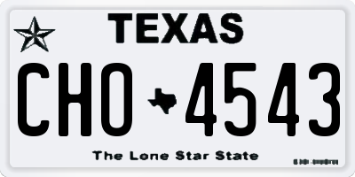 TX license plate CHO4543