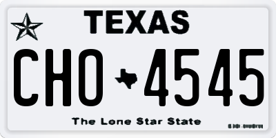 TX license plate CHO4545