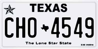 TX license plate CHO4549