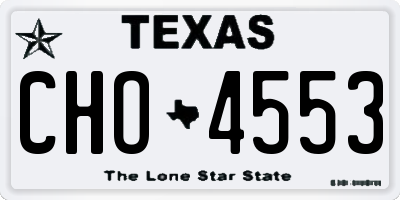TX license plate CHO4553