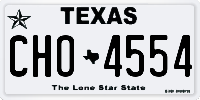 TX license plate CHO4554