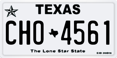 TX license plate CHO4561